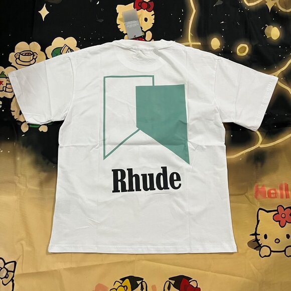 Rhude Track Logo White T Shirt - Picture 5 of 6